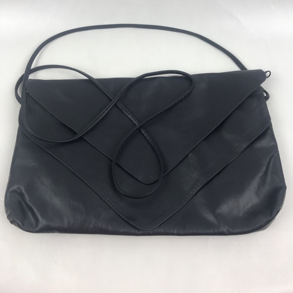 Deco Handbag Navy Blue Leather Crossbody